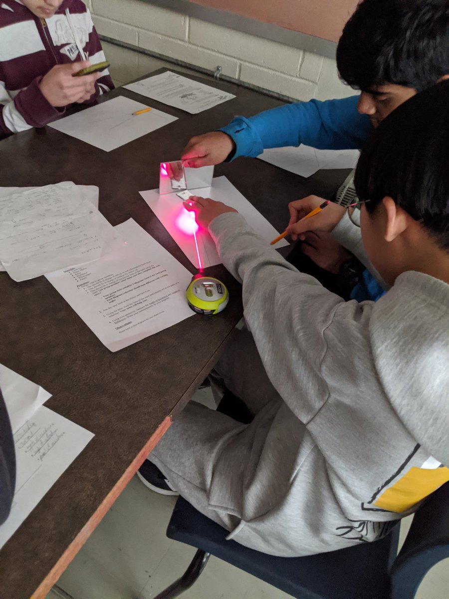 Mr_C009's tweet photo. It's been a busy couple weeks for my groups in Science @CPJHWildcats ! The 8's have been learning about the laws of reflection and all its parts! @HRCE_NS https://t.co/DbrW6xYyjT