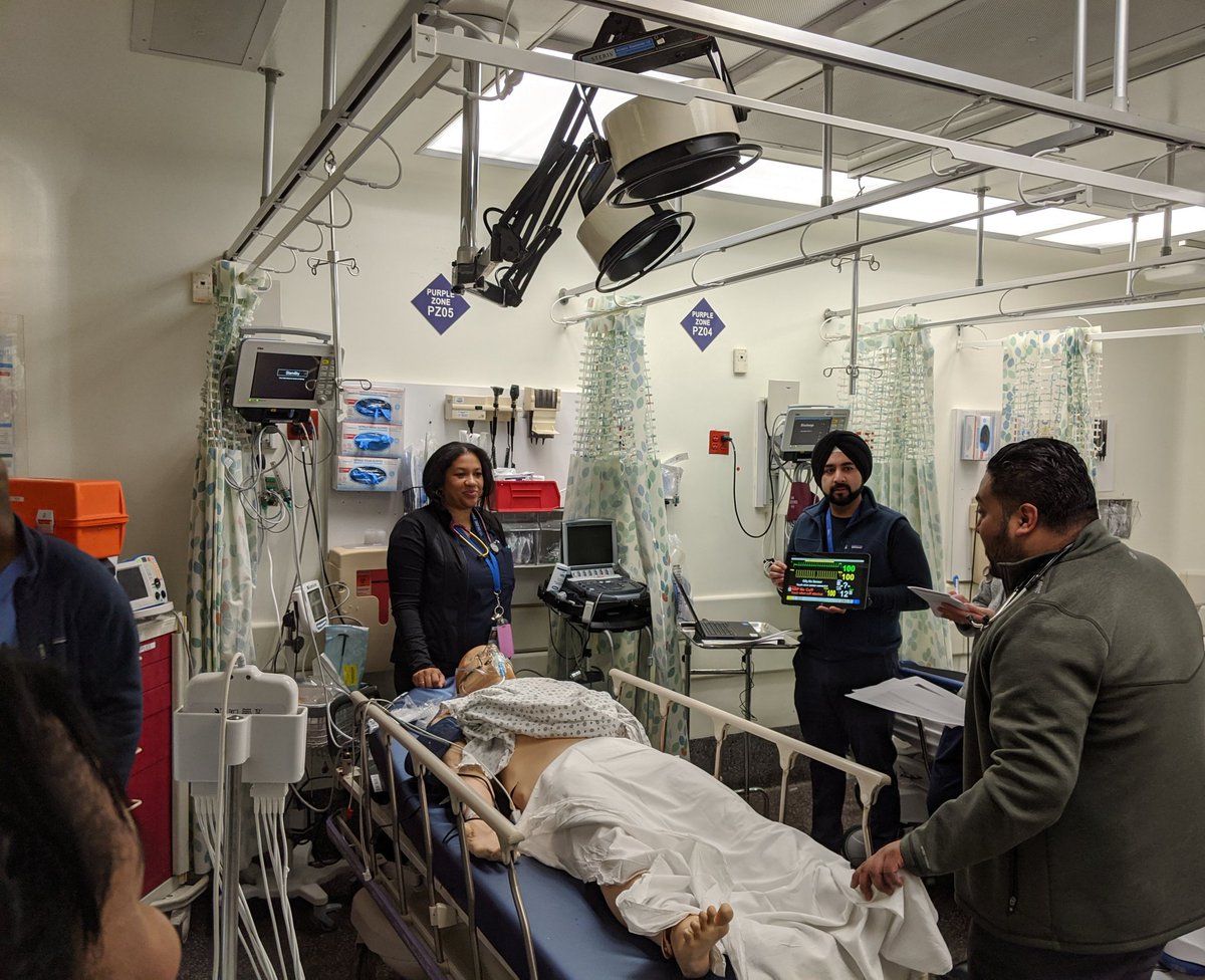 MSingh_MD's tweet photo. Guest appearance by @DocNellCam in this month's ED #InSituSimulation @NYCHealthSystem #NorthCentralBronx with @aresh_ramin #CoDebriefing #COPD #BiPAP #SpontaneousPTX #QRCode for #POCUS images #LungPoint #UprightCXR #Pigtail #HealthSIMNYC #SimulationSavesLives @laerdalmedical https://t.co/SPdIrWKZ81