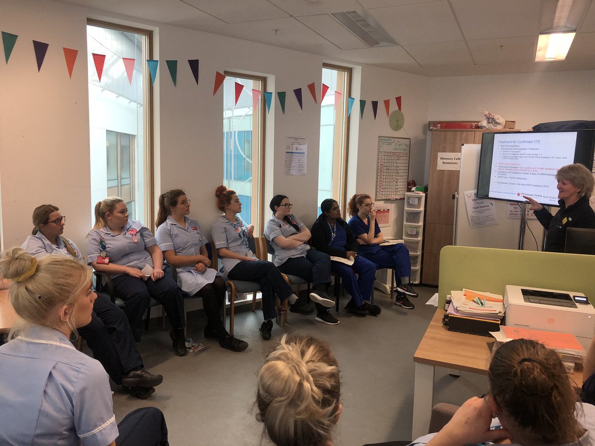 Great first session to kick off our #TeachingTuesday in @NorthBristolNHS. Thank you to @suebaconsue for delivering an enthusiastic session on anticoagulation and prevention of DVTs/PEs #oneNBT #practicedevelopment @armstrongduff