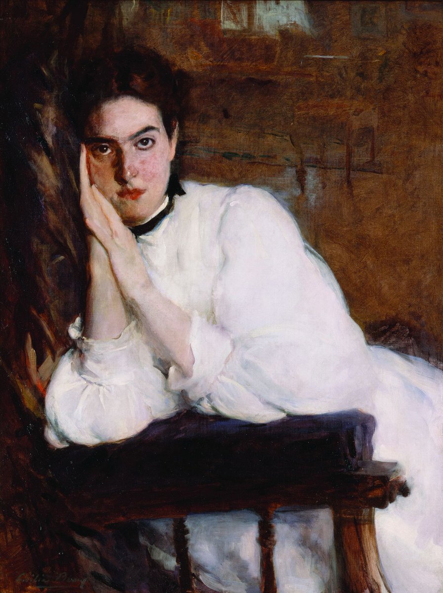 Works by American painter Cecilia Beaux, 1880s-90s, known for her sympathetic society portraits. She never married, focusing solely on her career as an artist all her life