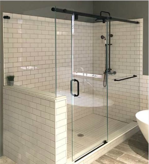 ZephyrAlum's tweet image. Remodeling your bathroom, adding a walk-in shower, but want something different? How about a going with a new walk-in shower with black framing and fixtures. Black is quickly becoming one of the more popular colors.
#glassshowerenclosure #blackfixtures