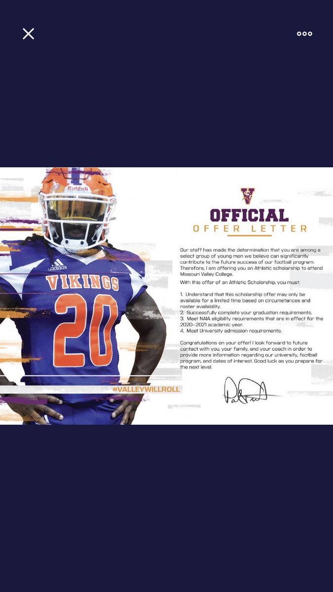 BradenDunson's tweet photo. Blessed to receive an offer from Missouri Valley College!! @dhowe64 @LIONSTRONG19 https://t.co/JmtIMOmzGI
