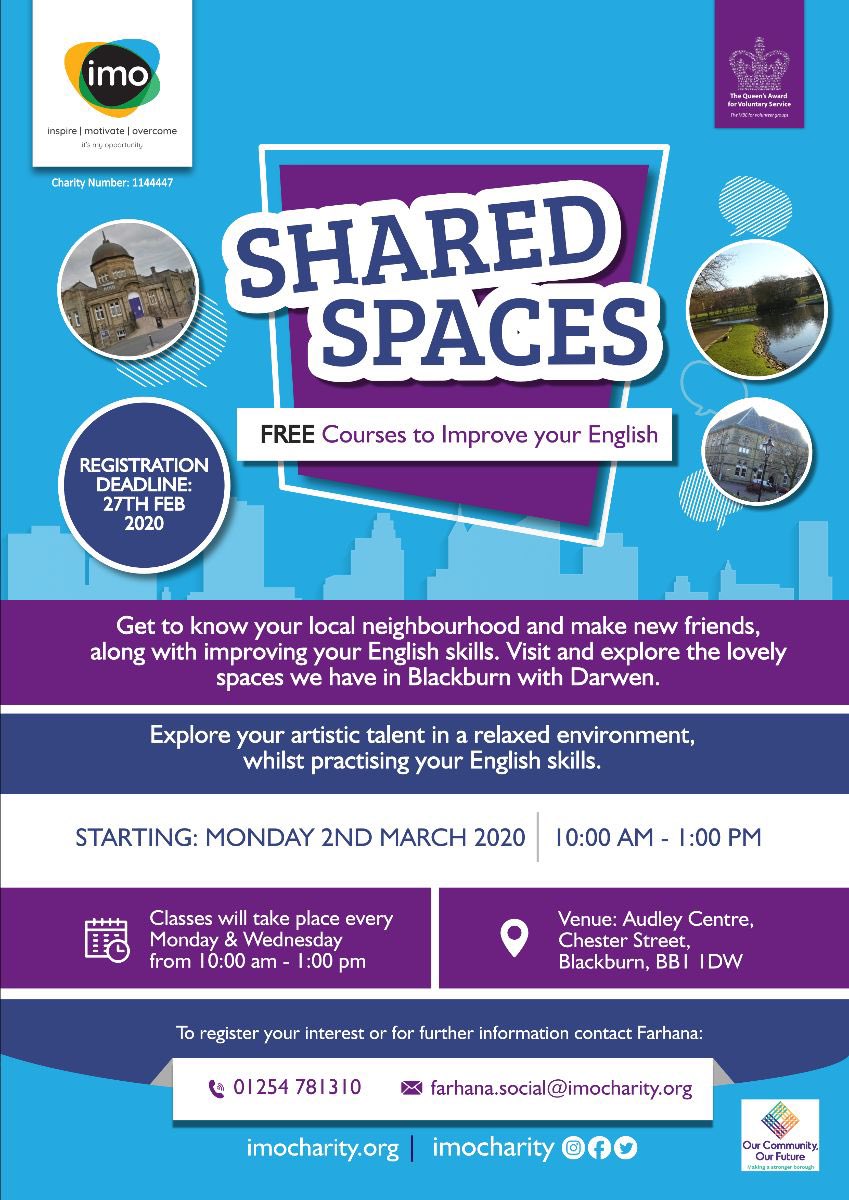 IMO are delivering an interesting social integration project called ESOL Shared Spaces for #OurCommunityOurFuture 

For more information - bit.ly/ESOLSharedSpac… 

For registration - bit.ly/SharedSpaces20…

Kindly share with your contacts!