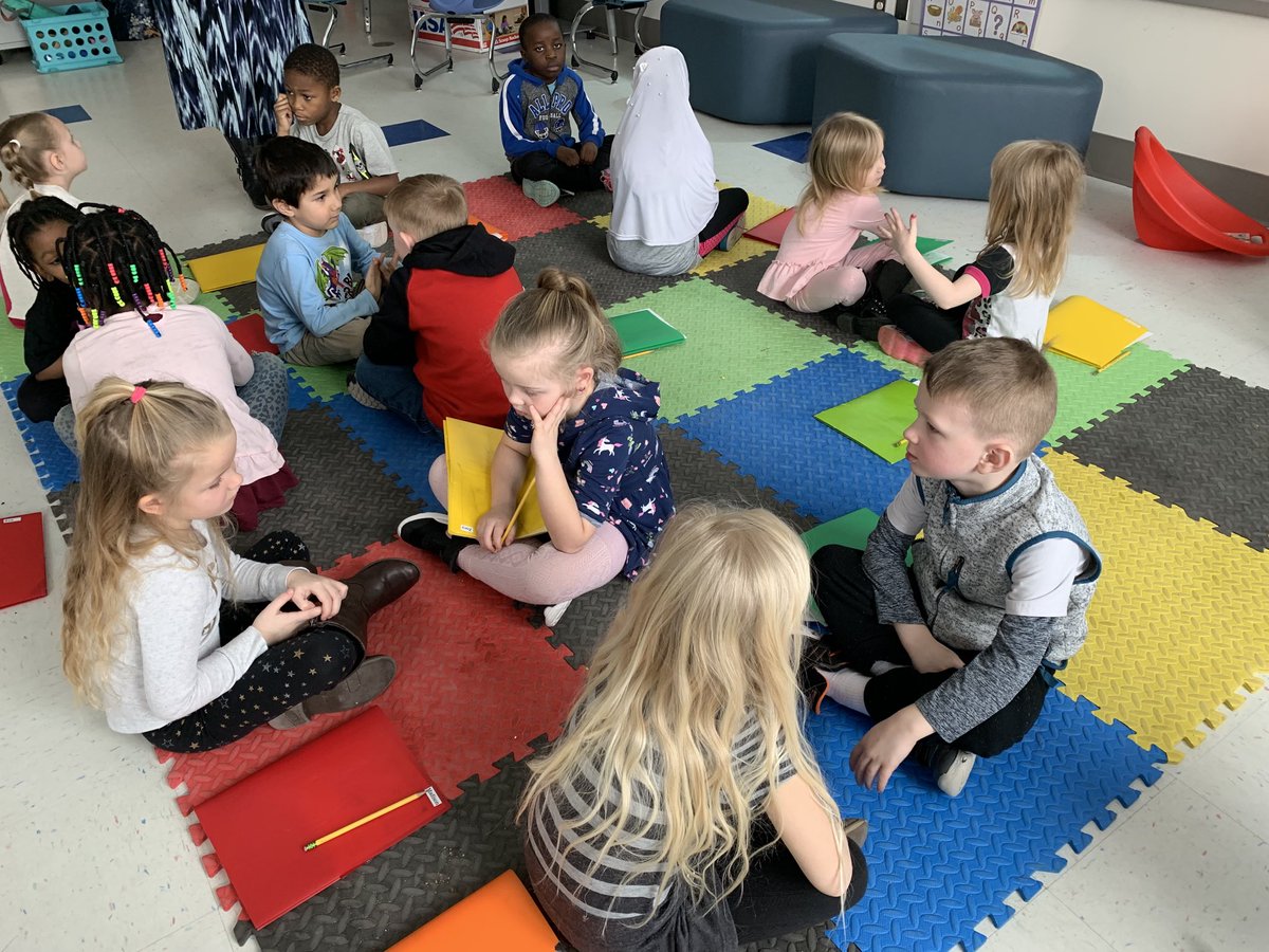 saraderosby's tweet photo. K students are ready to learn during the writing mini lesson by bringing their folders to the mat with them. They are also working on turning and talking with their partners about their How To stories. Now they are ready to write! ⁦@SchoolConnors⁩ ⁦⁦@LPSOTL⁩ https://t.co/afwNXtm9hY