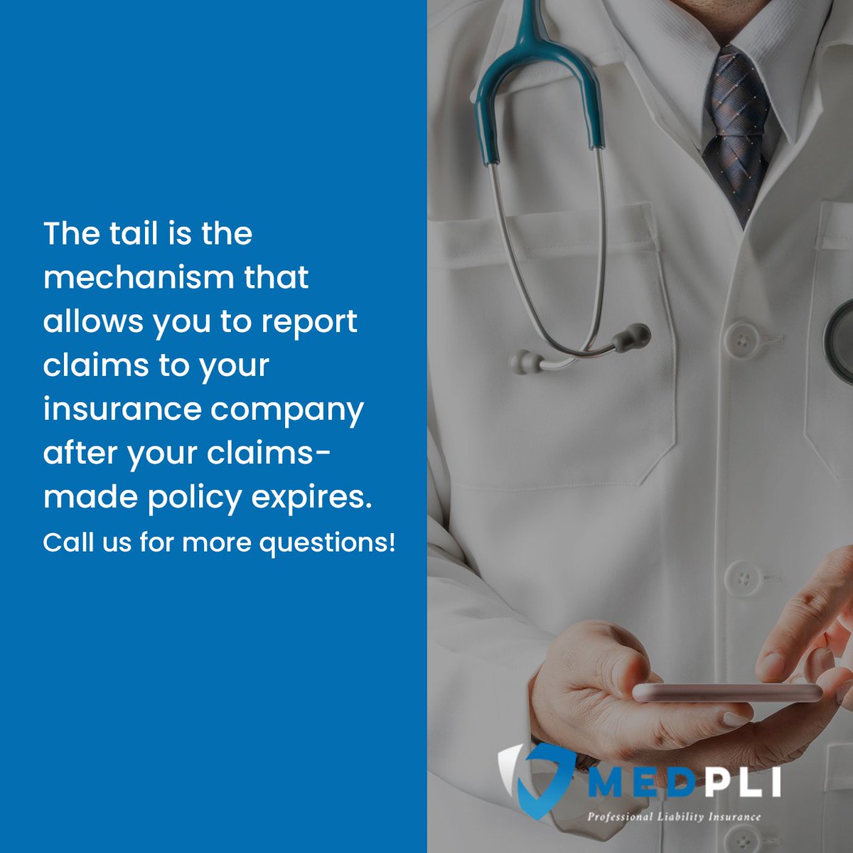 MedpliMax's tweet image. The tail is the mechanism that allows you to report claims to your insurance company after your claims-made policy expires. Call us for more questions!

#tailcoverage
#insurancequote
#insuranceagent
#insurances
#insurancebroker
#insuranceexpert
#insurancegroup
#insurance