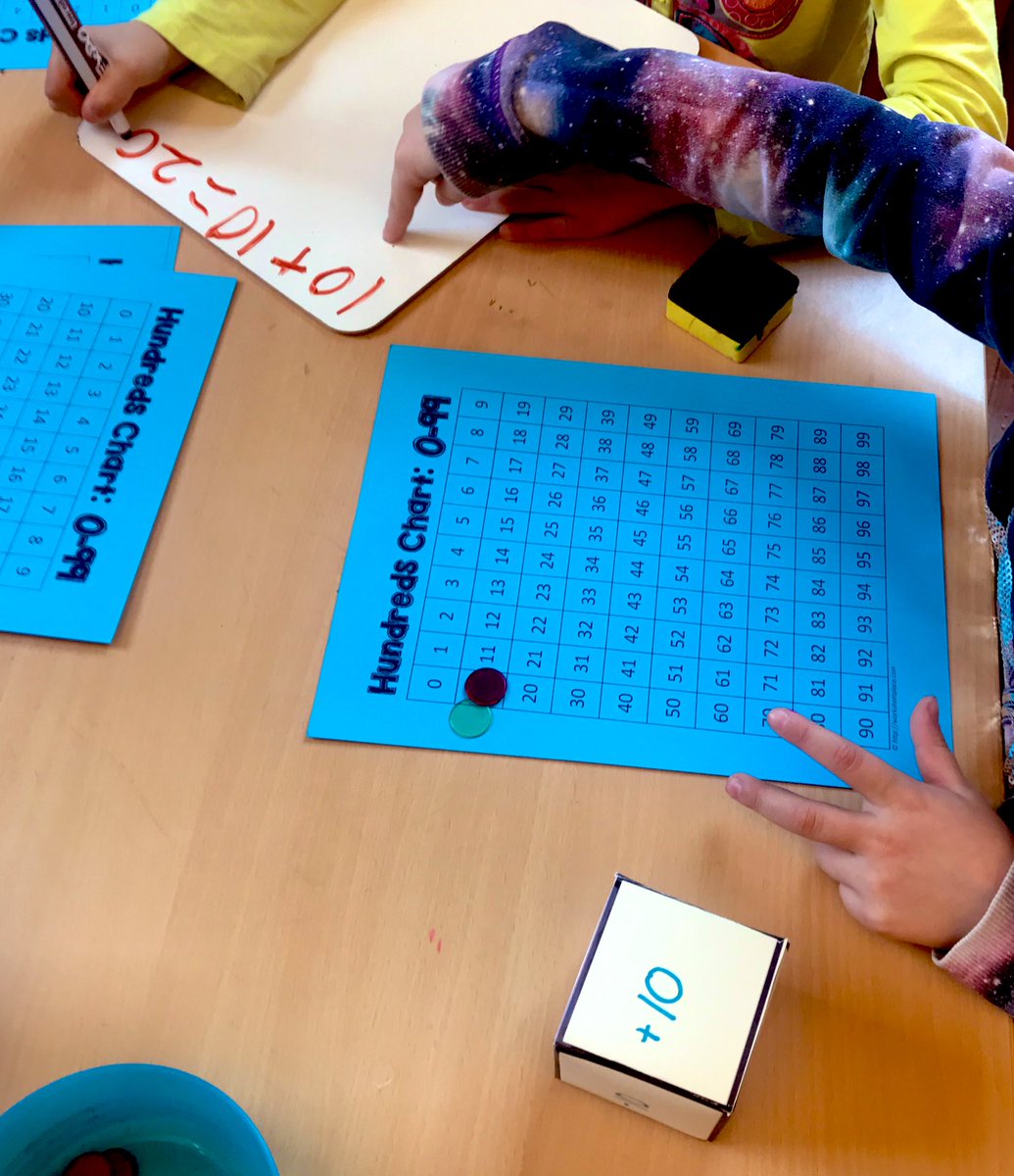 StaceyP1981's tweet photo. Math Centers today... thank @mburnsmath for this game! We have been studying place value in our #firstgrade classroom and this is perfect practice! https://t.co/iGSdQ7z7lH