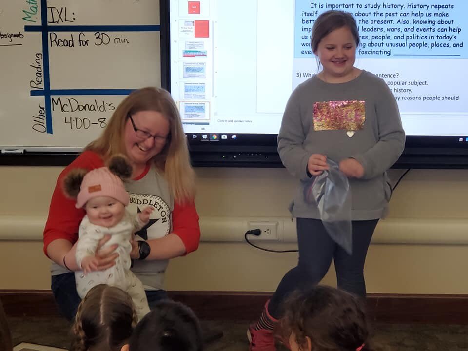ncgoble's tweet photo. My niece Shayla had show and tell yesterday...she brought in her baby sister! I seriously can’t handle how sweet they are. Love my girls! ❤️❤️ @stegoble528 https://t.co/Rn3vfQAcpA