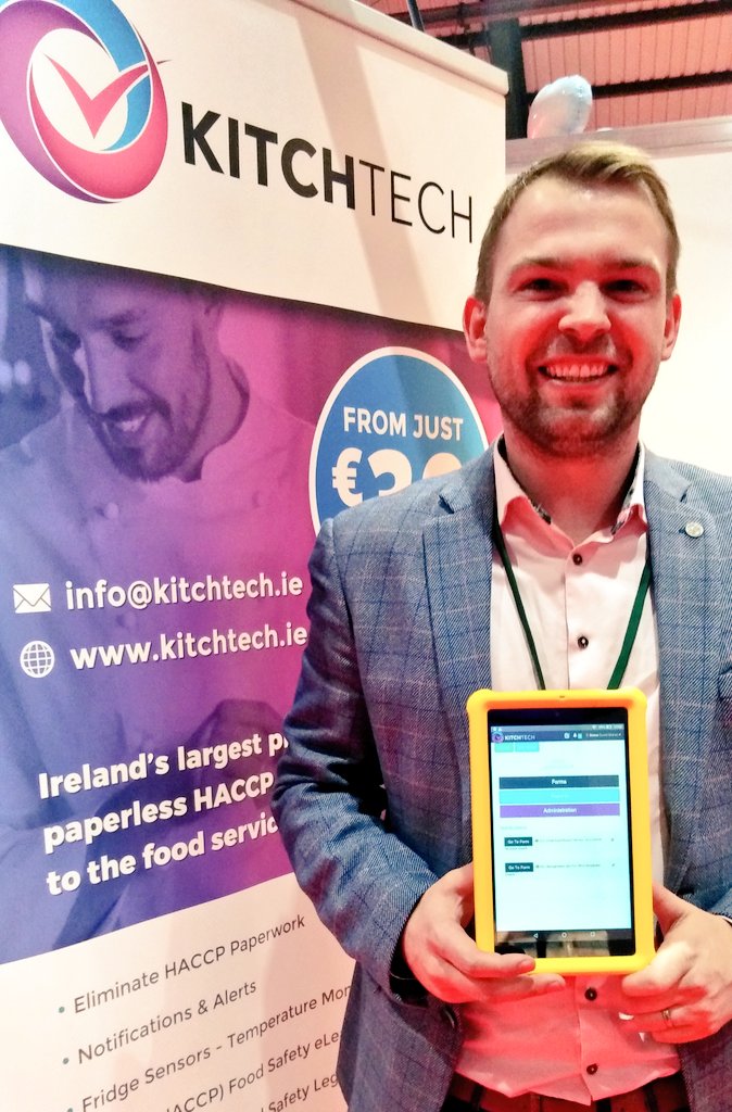 Now this is smart kitchen technology from <a href="/TechKitch/">KitchTech</a>! Record all HACCP data easily, start &amp; finish times with core temperatures and refrigerated storage. And access all reports at the click of a button in the event of a HSE inspection! See KitchTech.ie #HospitalityExpo