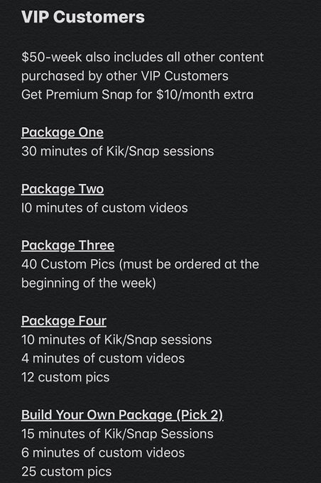 These are my prices. If you&rsquo;re interested in a premade video list or more fetish content please DM me<a href="/tag/asian"class="tags"><span>#asian</span></a><a href="/tag/sexting"class="tags"><span>#sexting</span></a><a href="/tag/sessions"class="tags"><span>#sessions</span></a><a href="/tag/gfe"class="tags"><span>#gfe</span></a><a href="/tag/dropbox"class="tags"><span>#dropbox</span></a><a href="/tag/premiumsnapchat"class="tags"><span>#premiumsnapchat</span></a>