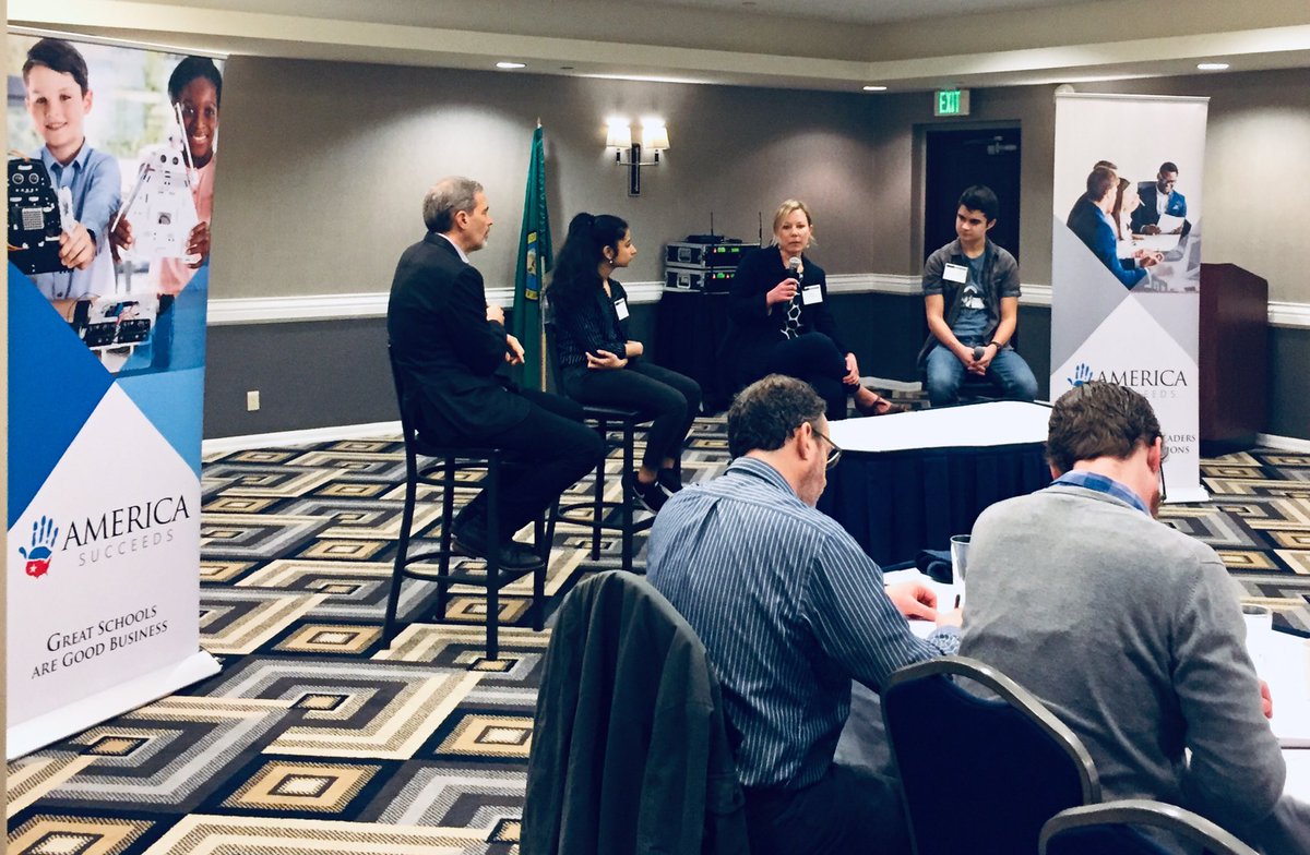 AmericaSucceeds's tweet photo. Really interesting discussion with @tvanderark @Getting_Smart and Julia Bamba and students from @gibsonekhs re what’s possible when educators are agile and able to innovate!
#AgeofAgility #AgileEducators #k12 https://t.co/XaWPNOw6CW