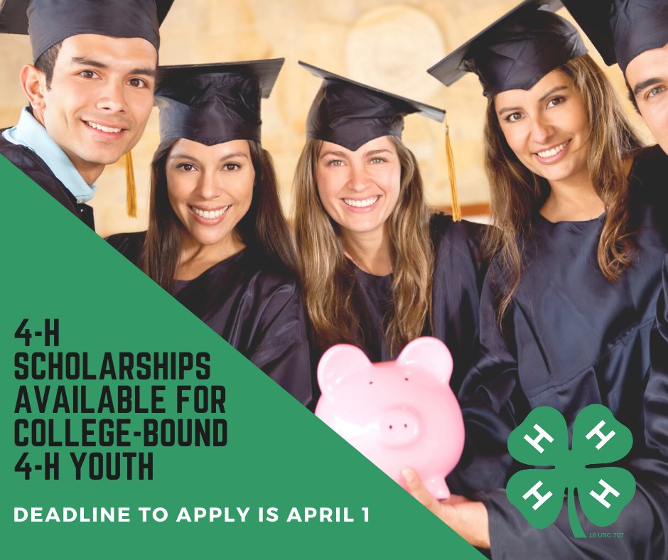benton_4H's tweet photo. Are you a 4-H youth heading to college this year? Minnesota 4-H awards over $20,000 annually in scholarships. Learn more: https://t.co/un2DotMDEm. Deadline April 1st! 
Benton County 4-H Leader's Council also offering scholarships. Deadline April 7th.  Contact Extension Office. https://t.co/4MKT4r8Qcw