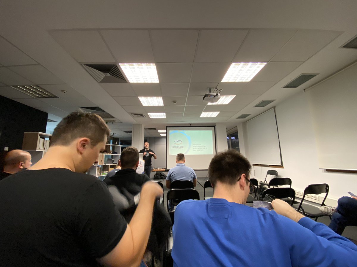 mihailozecar's tweet photo. @AwsUGBelgrade Meetup #5 has started! It will be heavily focused on databases, and #NoSql solutions. 
Stay tuned for more! 🔥 #aws https://t.co/HU4ZYSzOKG