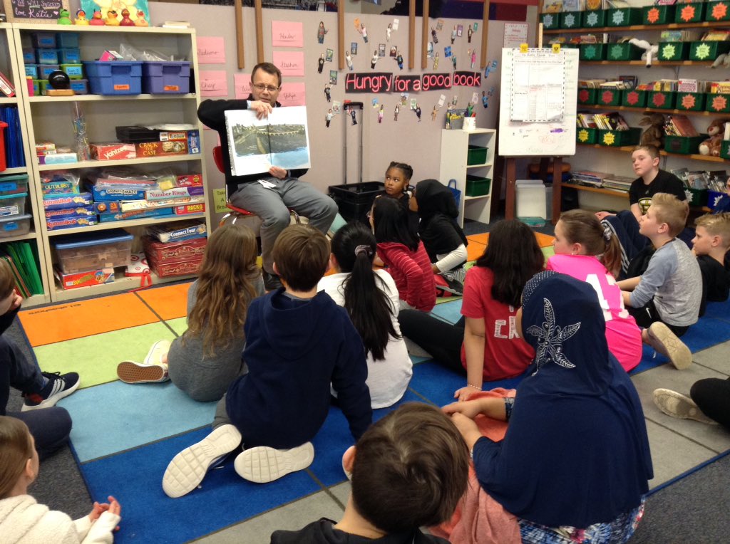 Mr. G taking time to read to us for I Love to Read month! #ilovetoread #HillcrestProud