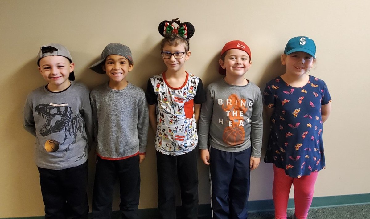 Students had fun showing off their reading hats. Tomorrow's theme for Read Across America is dress like a book character.