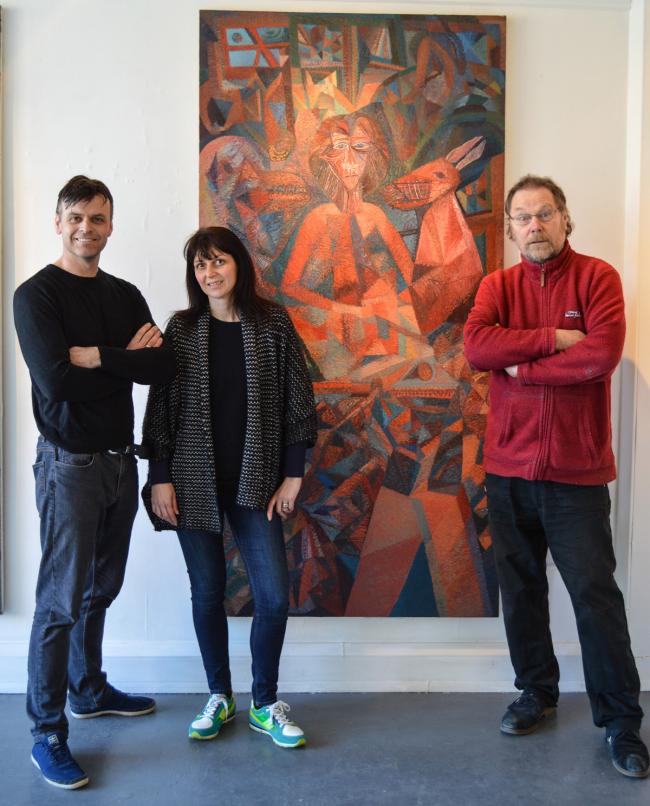 according2mcgee's tweet photo. We're looking at bringing to York in 2020 a unique collection of paintings by the much missed Dave Pearson. Here's Bob Frith (Dave Pearson Trust) with us, all of 3 of us buzzing, because if you can't buzz with great art, when can you buzz? #buyart #davepearson @indieyorkmap https://t.co/e8uOiUTycc