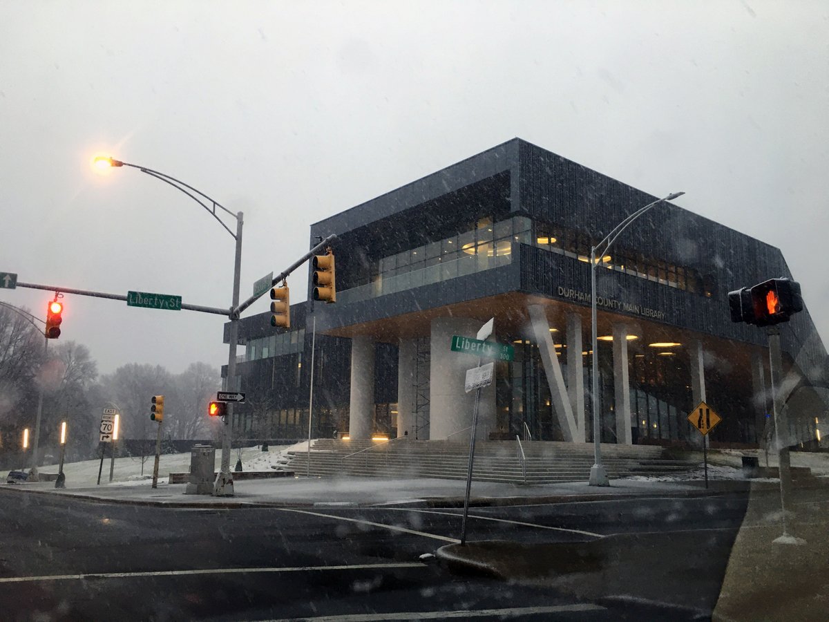 DurhamCountyLib's tweet photo. #ThrowbackThursday all the way back to last week: baby's first snow day. #TransformationMain #SeeYouInApril🌱❄️ https://t.co/JGkb2rrupZ