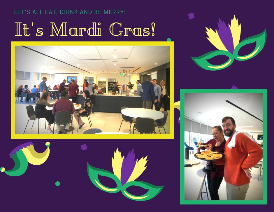StonebridgeCos's tweet image. Happy Mardi Gras, y'all! How are you celebrating? At our corporate office, our IT Department prepared and served up a delicious breakfast.