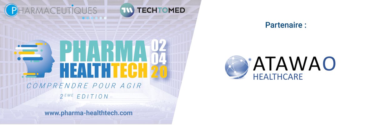 PharmaHT21's tweet photo. Nous sommes heureux de pouvoir compter @AtawaoH parmi nos partenaires de la deuxième édition de @PharmaHT20 !
Retrouvez-nous le 2 avril prochain à l'Espace 3 Mazarine : https://t.co/ZIWrgg7399
#PharmaHT20 #PharmaHT #santé
@TechToMed @Pharmaceutiques https://t.co/zItE1w3mFB