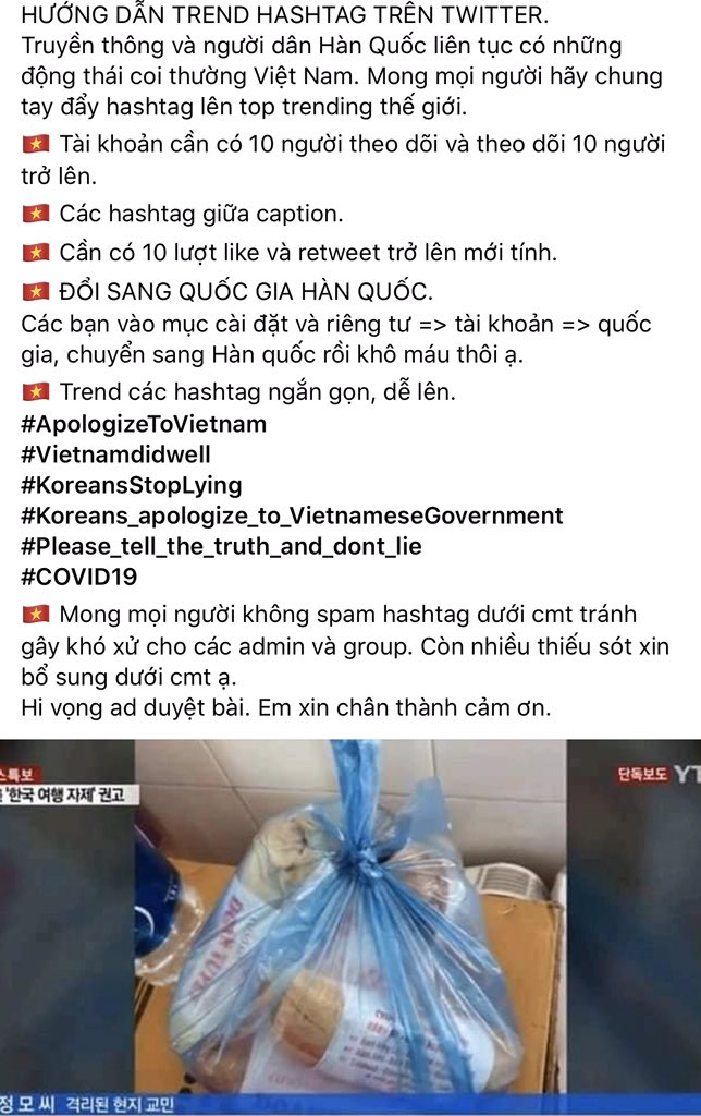 Trm81013869's tweet photo. #ApologizeToVietNam
#KoreansStopLying 
Đăng báo nói vậy sao không hành động luôn cho nhanh :)) qua hốt dân mấy người về luôn đi nè, nước tui đỡ mắc công cách ly, tốn cơm tốn gạo :)) https://t.co/zoH8Koialc