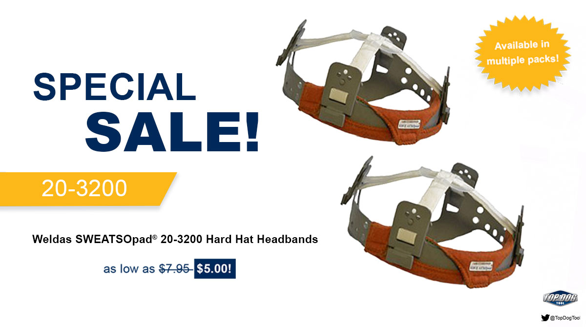 TopDogTool's tweet image. When your tired of a sweaty forehead on the #job, grab the #Weldas SWEATSOpad® Hard Hat Headbands for excellent absorption and comfort. The sweatband is a universal size fit nearly any headgear.

Order only the best for your job-site today:
topdogtool.com/?s=Weldas&amp;amp;dgwt…