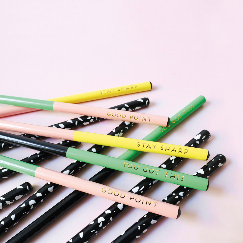 🌟 STAY SHARP 🌟
.
.
.
.
.
#porticodesigns #stationery #stationeryaddict #stationeryfinds #gift #giftideas #giftsforher #deskgoals #alicescott #pink #staysharp #yougotthis #goodpoint #colourful #terrazo #tropical @alicescott_uk