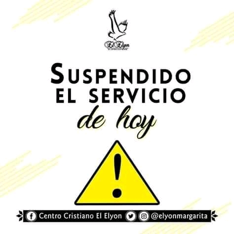 eldiosaltisimo1's tweet photo. Recuerda que el servicio de hoy martes está suspendido, nos vemos el domingo. ¡Bendiciones!
.
.
.
#Elyonmargarita #Martes #Martesdeservicio #Serviciodehoy #PalabradeDios #anuncio #Tuesday #Servicetoday #wordofGod #wordofGodspeak #wordofGodfortoday #24dediciembre #newpost https://t.co/Ddk3w2EEjH