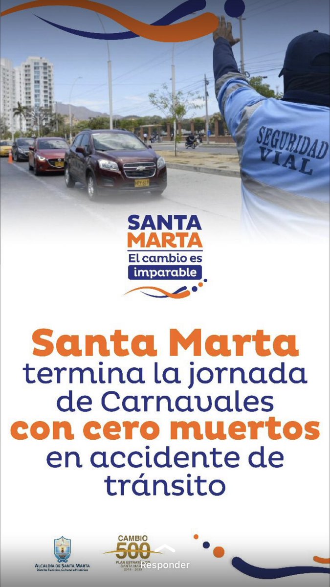#SantaMarta sigue creencia si en #CulturaVíal felicidades samario.