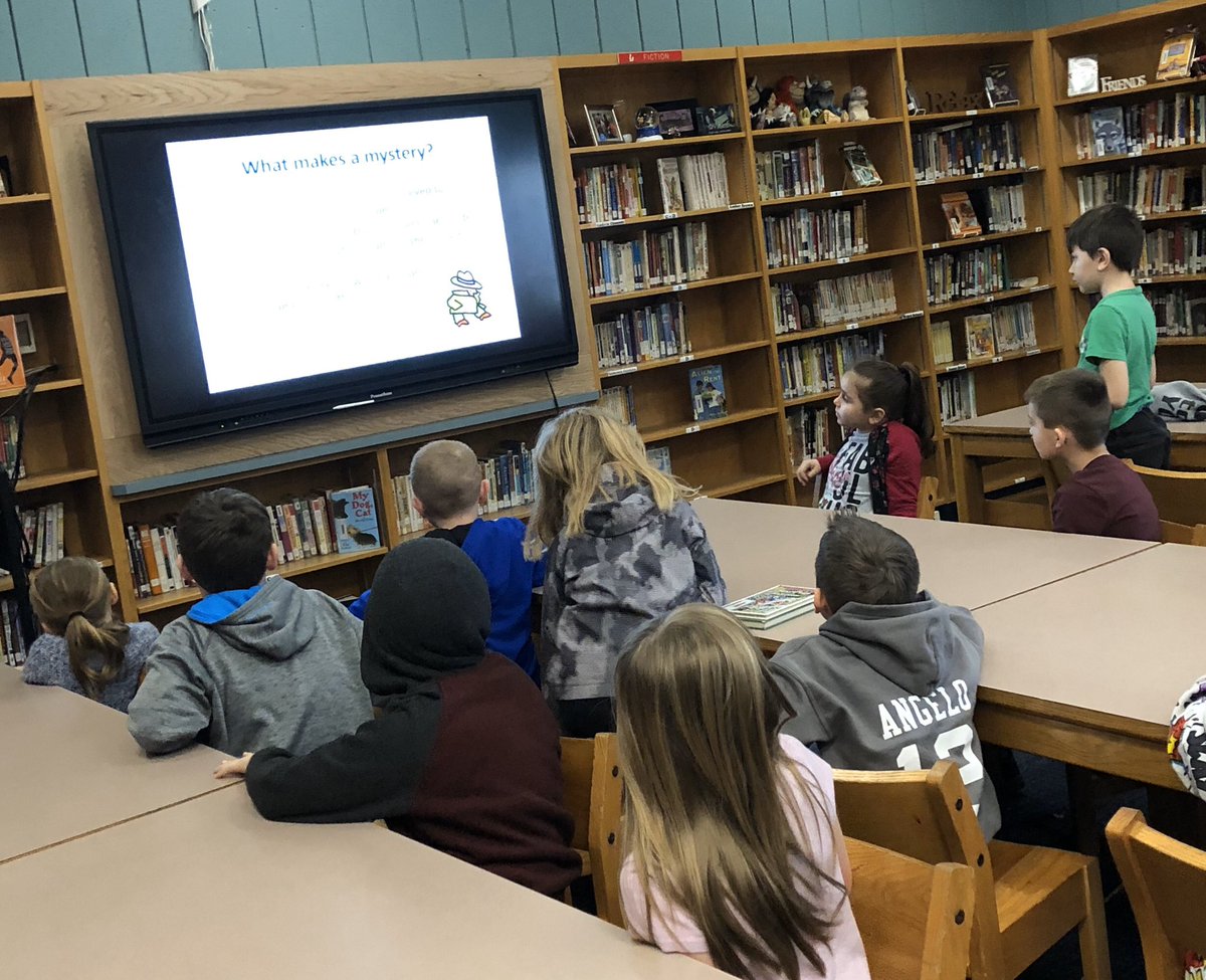 TASDMediaMakers's tweet photo. Learning about the mystery genre through good old fashioned storytelling and checking out mystery books.  🕵️‍♀️ #readingculture #2ndGr @west_elem https://t.co/uUPXHnrLAL