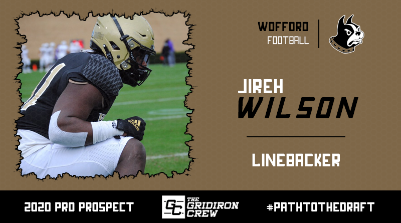 Gridiron_Crew's tweet photo. Scouts, Coaches, and GMs, here are all the reasons why you should focus your attention on 2020 Pro Prospect, Jireh Wilson (@jirehwilson3), a LB from @Wofford_FB!

#2020ProProspect #PathToTheDraft #NFLDraft #CFLDraft

👀 Read our Interview: https://t.co/EGKi0FIsem https://t.co/VsK6SzMYAd