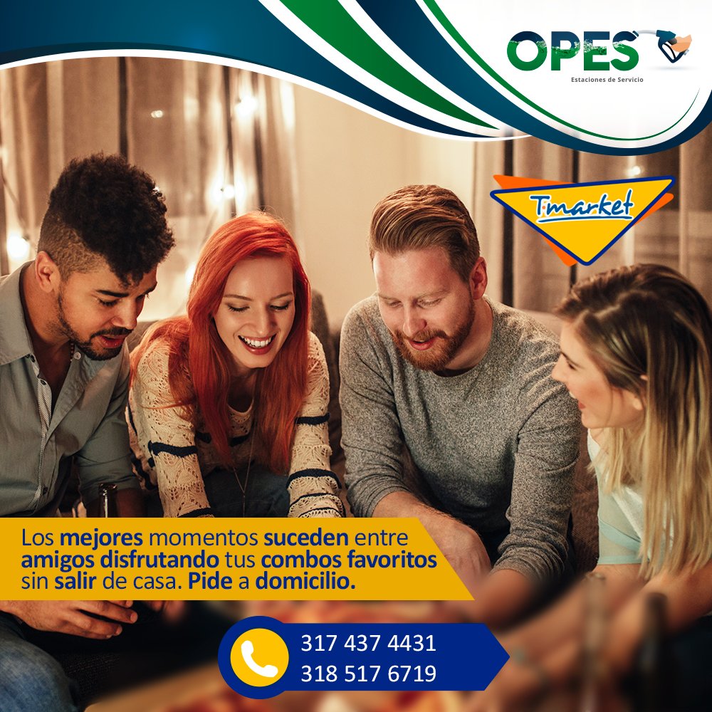 Opesltda's tweet photo. Los mejores momentos suceden entre amigos disfrutando tus combos favoritos sin salir de casa. Pide a domicilio 318 517 6719 - 317 437 4431. #EstaciónDeServicio https://t.co/AcHBSnq9Wp