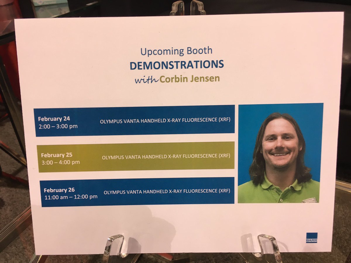 BarrEngineering's tweet image. Corbin is conducting another XRF demo NOW! Stop by booth 1003 and check it out. @smecommunity #MineXchange2020