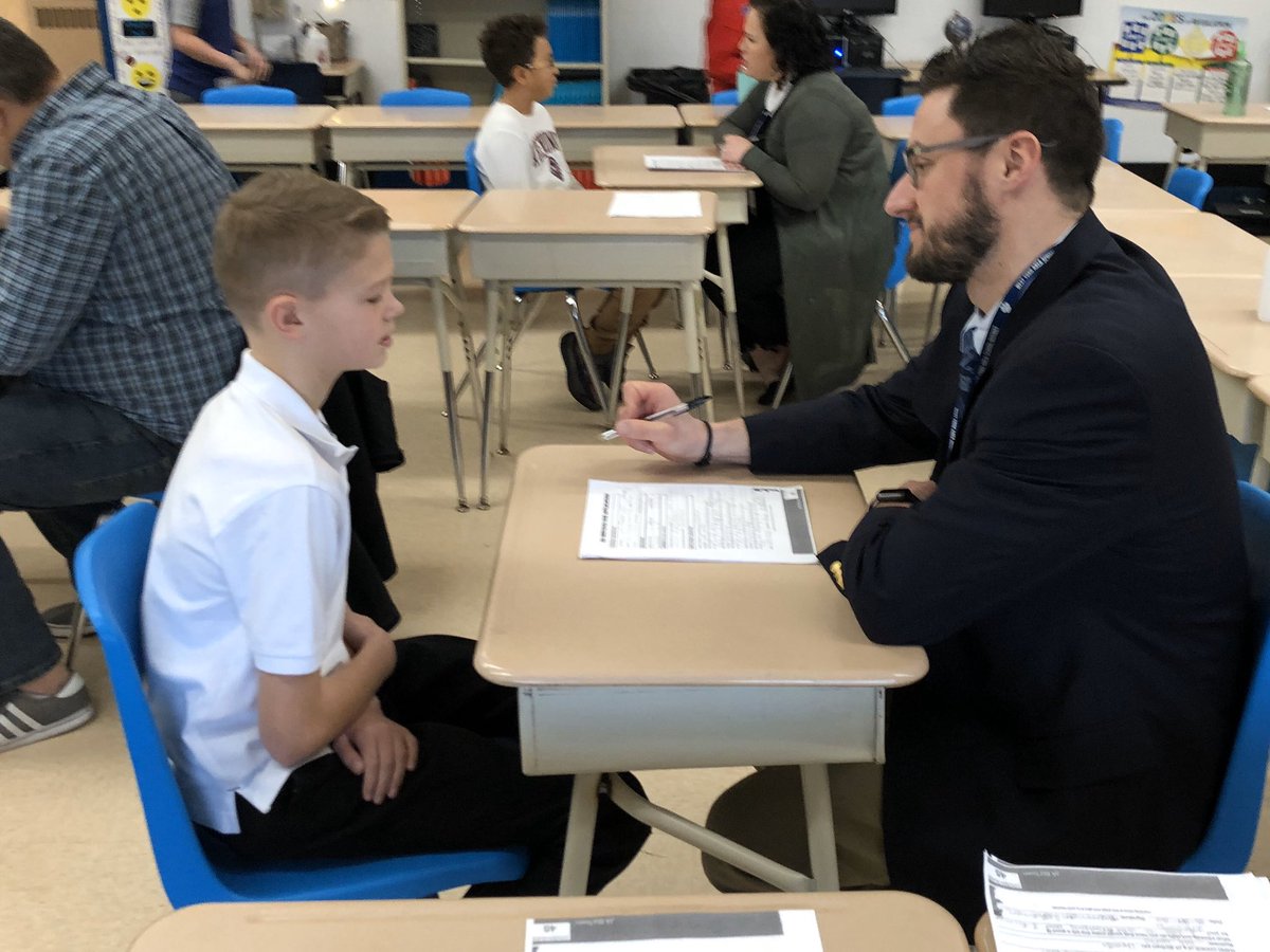 GMediceClass's tweet photo. JA BizTown interviews today @ Trimmer.  Students had a chance to show their “stuff” with parents and administrators. #wyasd #wyasdproud #wyasdesed https://t.co/lLYtOlkMs4