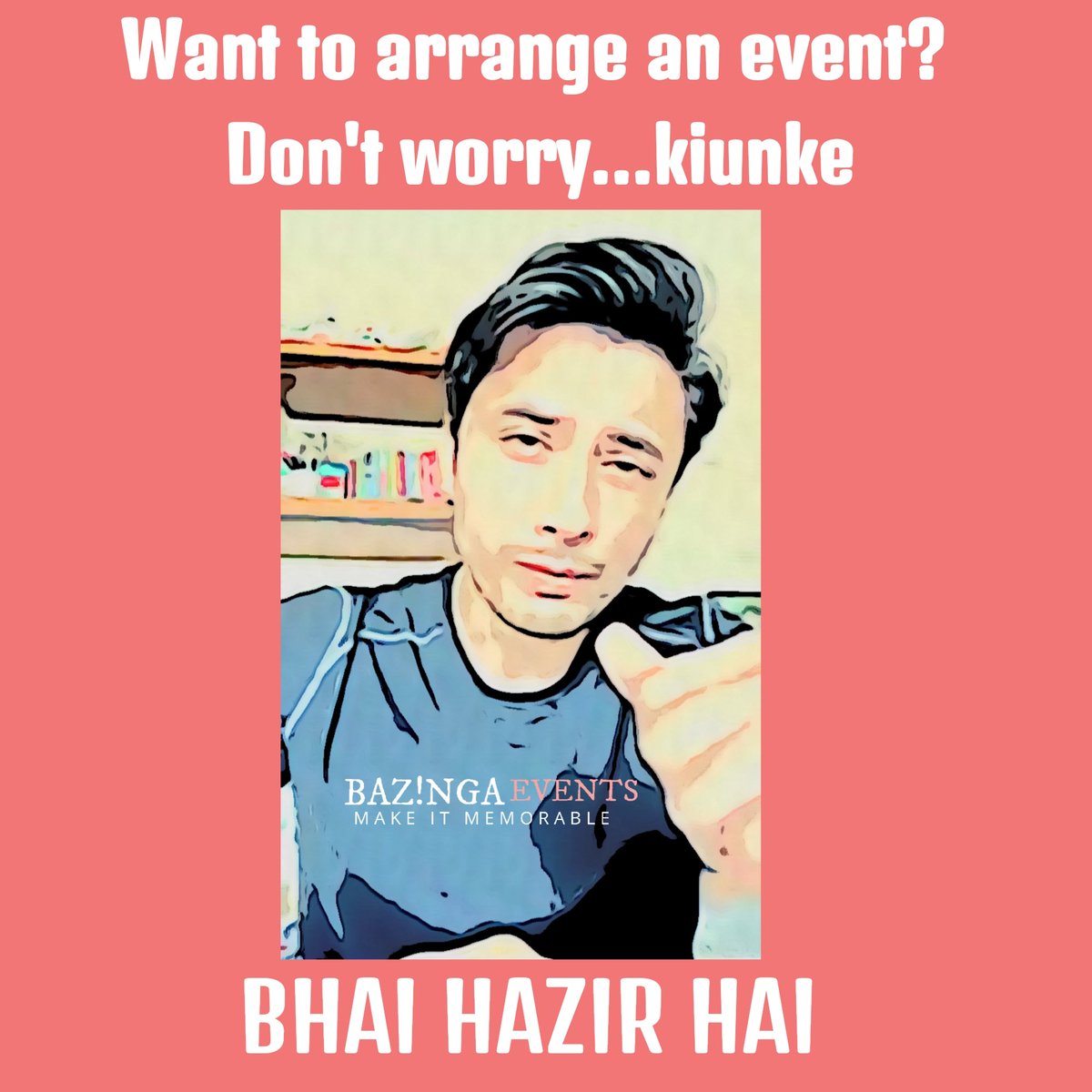 bazingaevents20's tweet photo. Tension not guys kiunke bhai hai naπ
So book your events now and make yourself tension freeπ
#psl #psl2020 #psl5 #pslseason5 #bhaihazirhai #eventorganizer #eventplanner #eventservices #eventsorganizer #eventplanning #events #eventsplanner #eventsetup https://t.co/lWN4bTpTGz