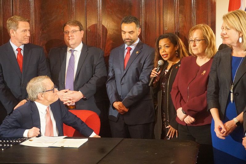 Today, Rep. <a href="/EricaCCrawley/">Erica C. Crawley, JD, MPA</a>'s bipartisan bill to support #Ohio veterans was signed into law. The bill helps provide security and stability to those who have served. 
ohiohouse.gov/erica-c-crawle…