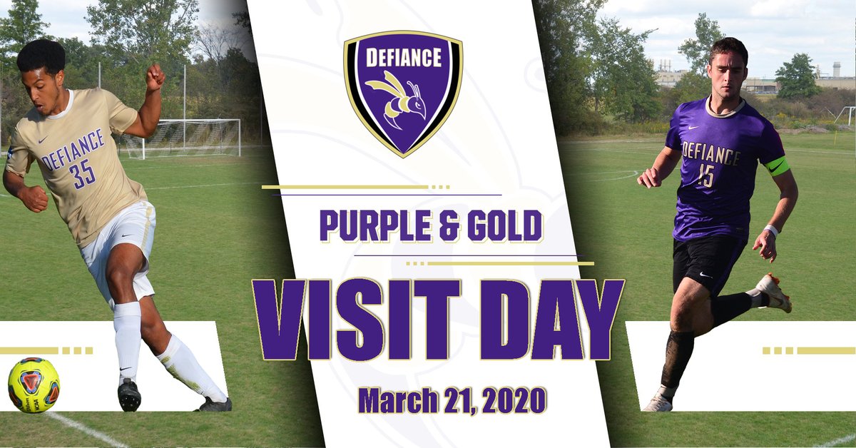 DefiCollegeMSOC's tweet photo. Come join us for our Purple and Gold visit day Saturday March 21st! You will get the chance to hear a presentation from our coaching staff and admissions team, tour the campus, eat lunch, and meet/watch our current players during their Purple and Gold scrimmage/skills challenge. https://t.co/eDFd614ltU