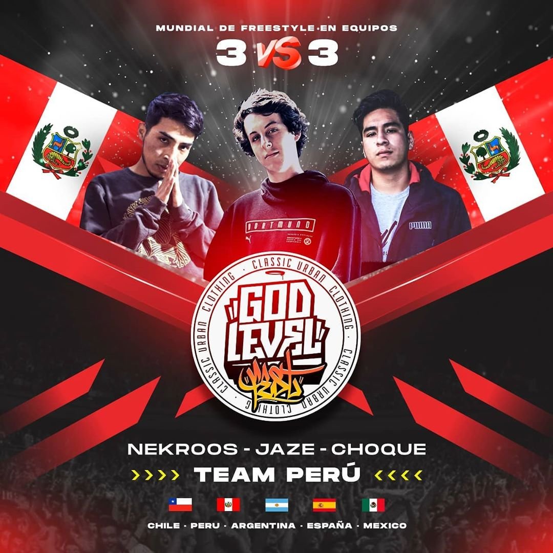 Ya tenemos al cuarto equipo confirmado para la God Level 3 vs 3 
Conformando al Team Peru🇵🇪 tenemos a: Nekroos, Jaze y Choque

#GodLevel
#ViveElFree
#GodLevel3vs3