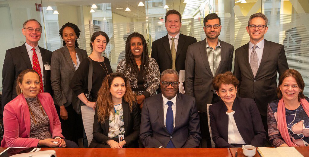 LouiseCord's tweet photo. Thank you @DenisMukwege for your inspiring visit. Your efforts to increase protections for women and girls that have suffered from the trauma of sexual violence are remarkable. Look forward to deepening our partnership @worldbank for #GBVSolutions. https://t.co/rYEL1yXDzJ