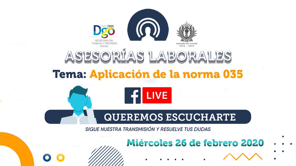 stypsdgo's tweet photo. Mañana no te puedes perder 👩🏫la asesoría laboral con el tema de la norma 035, empresario este espacio será exclusivo para ti y tus dudas.🗣⌚️
#Norma035👷♀️
@gobdgo
@SdecoDgo https://t.co/p2Yd0MqMLY