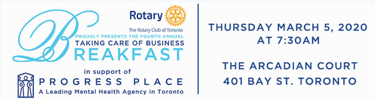 Progress_Place's tweet photo. 1 week left to the 4th annual Taking Care of Business Breakfast! Contact Progress Place with any questions. See you there. 

For more info: https://t.co/8tlusAUoha

#ClubhouseWorks #ProgressPlace #TorontoRotary #MentalHealth #Toronto https://t.co/a0ftY5y8Fn
