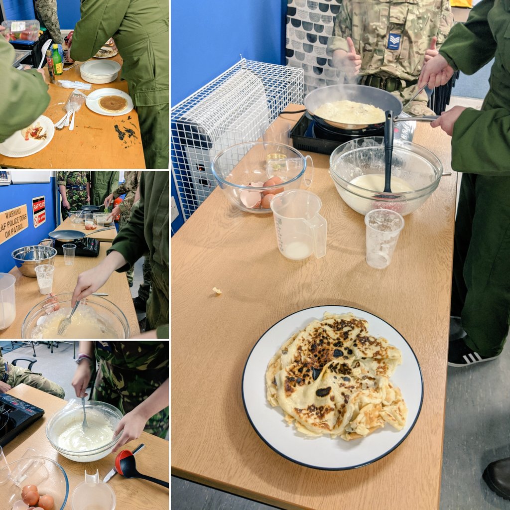 Tonight Cadets had a pancake making competition! 

Judged by our O.C on taste and appearance, split into 3 teams each Cadet took 1 minute turns in taking charge of the pancakes. Some "interesting'" efforts by all!

(Promptly devoured during Naafi break)