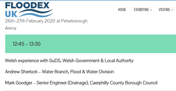 All set to talk all things #SuDS and Schedule 3 with Andrew Sherlock from <a href="/WelshGovernment/">Welsh Government</a> at <a href="/FloodexUK/">Floodex</a> tomorrow