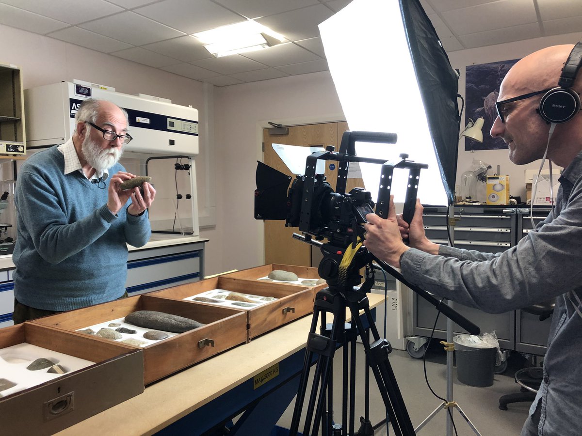 AmalKhreisheh's tweet photo. Great to work with @richptomlinson today. We filmed Somerset David Dawson talking about #StoneAxeClub (aka #SouthWestImplementPetrologyGroup) for our @HistoricEngland funded project to create an online catalogue of stone tools and microsite. #SWHTDiscovery #SouthWestHeritageTrust https://t.co/sFbhMISTQ2