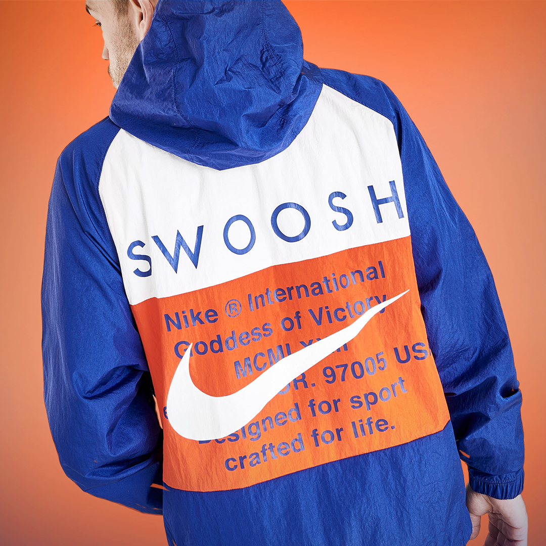 nike swoosh jacket orange