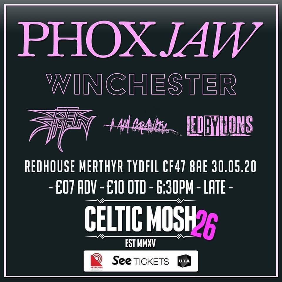 CELTIC MOSH hath returned! Get you're ass to <a href="/RedhouseCymru/">Redhouse Cymru</a> in Merthyr on May 30th to catch <a href="/phoxjaw/">Phoxjaw</a> <a href="/LedByLionsmusic/">Led By Lions</a> <a href="/SisterShotgunUK/">Sister Shotgun</a> and more for an awesome evening of live music! 🤘 - #CelticMosh #CelticMosh26 - Get Tickets Here: seetickets.com/event/celtic-m…