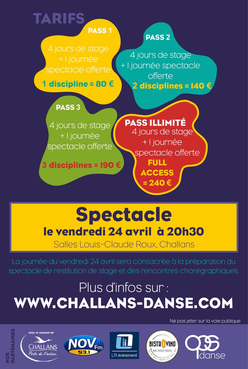 OpsDanse's tweet image. Dans 2 mois, les OPS organisent leur premier grand stage de danse, promesse de beaux moments de partage et de découverte ! Inscrivez-vous 😃 challans-danse.com
