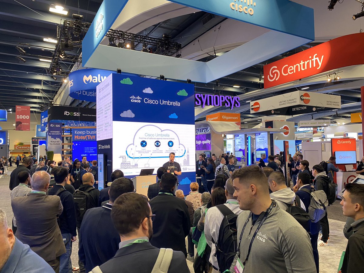 CiscoUmbrella's tweet image. Kicking things off with a bang in the Expo Hall this morning! #RSAC

Attend a session, get a #securityninja tee! 👕 As simple as our security. #RSAC