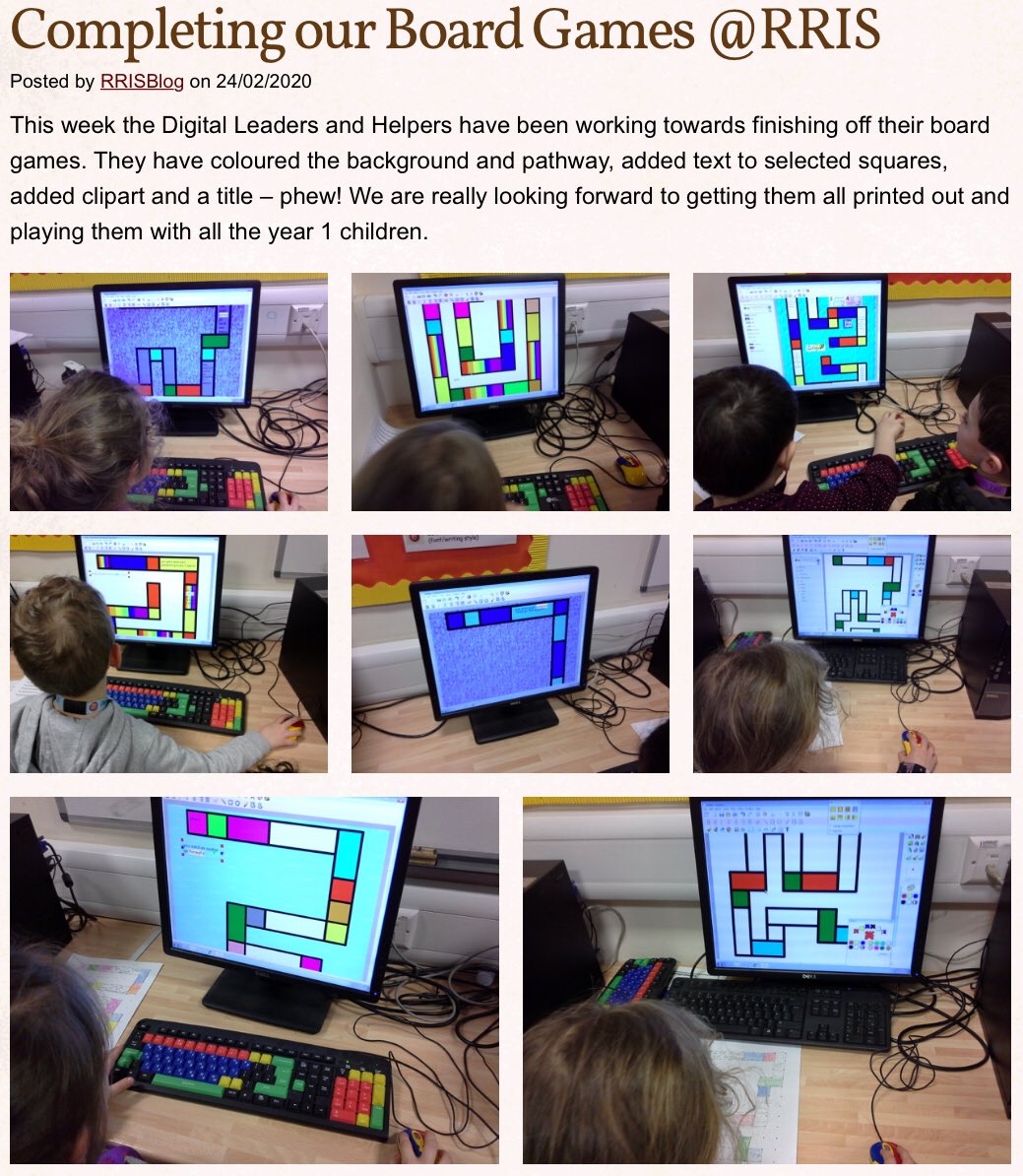L_S_Stone's tweet photo. This week the #digitalleaders have been getting their #esafety board games finished ready to play with the year 1 children 😀 Have a look https://t.co/sFNBZE7ZcN #computing #dlchat #ks1 #norwich https://t.co/1MrJAcsVbx
