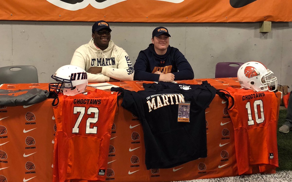 Congrats to Dyer County’s Kemani Lewis and Jake Willis on signing to continue their football and academic careers at the University of Tennessee at Martin. Kemani also signed with the Call Me MiSTER program. We’re proud of you both! <a href="/Choctaws_Sports/">Dyer County Athletics</a> <a href="/jakemwillis/">Jake Willis</a> <a href="/KemaniLewis/">Kemani Lewis</a>