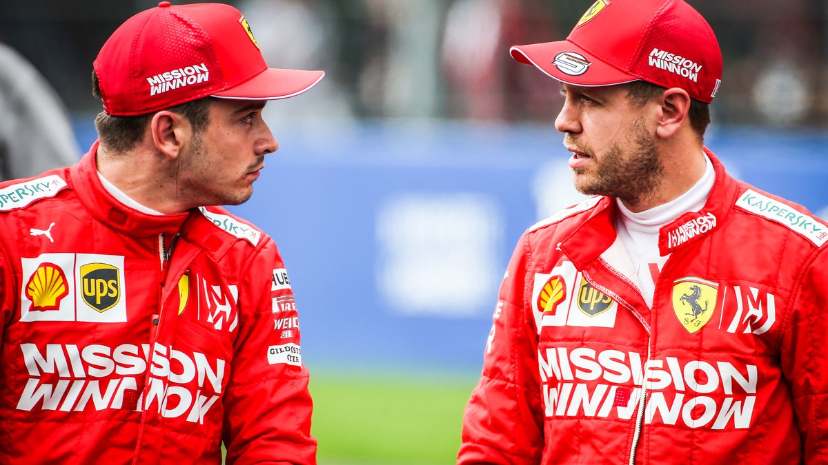FerrariGang_'s tweet photo. Cette bataille de regard entre #Leclerc et #Vettel 👀

#Formula1 #Formule1 #F1 #F12020 #CL16 #Charles16 #Leclerc16 #Seb5 #Vettel #Ferrari #essereFerrari #Leclerc #F1Testing https://t.co/CD9jhaOzR6