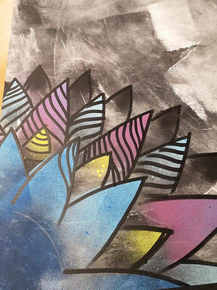 Finally, art being created in Cornerstone! Dani is here painting these beautiful paintings for Food for Thought, who are building a hub here with us. Aren't they amazing!